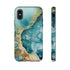 Aquamarine inspired Geode in Watercolor - Impact Resistant Phone Case iPhone XS Matte